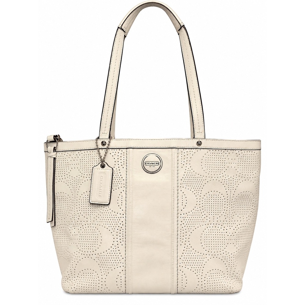 Coach Taylor Eyelet Leather Tote Bag Cream 2013